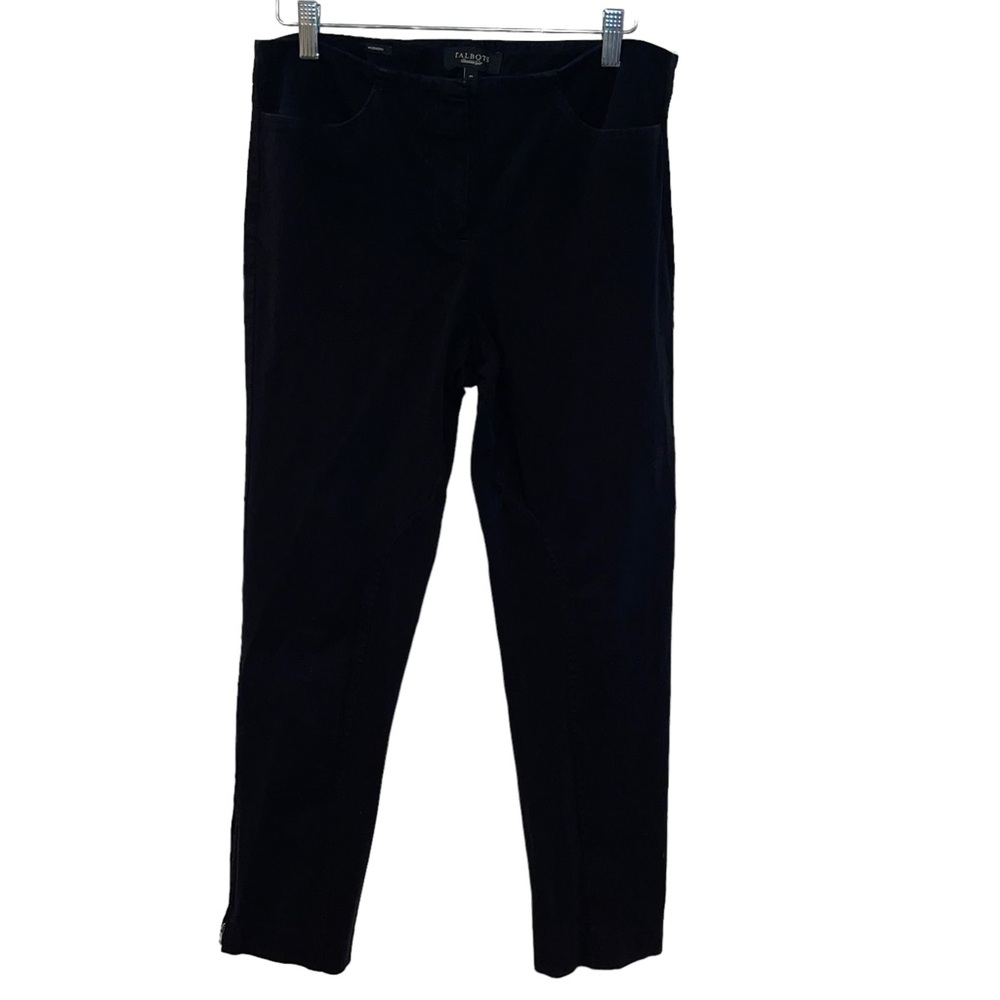 Talbots Black Modern Straight Leg Pants Zipper‎ At Calves Ankle Womens Size: 10